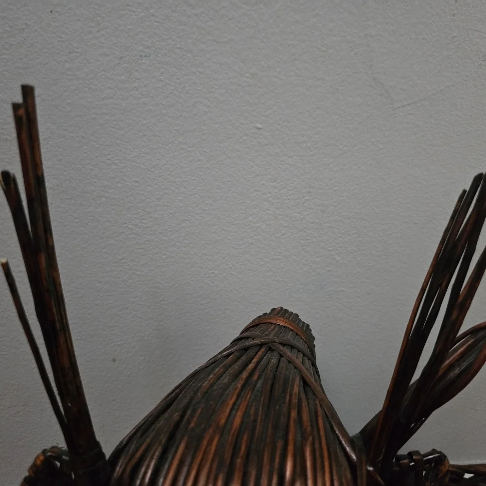 Reindeer Deer Head Woven Rattan Basket Wicker Hunting Country Wedding Christmas